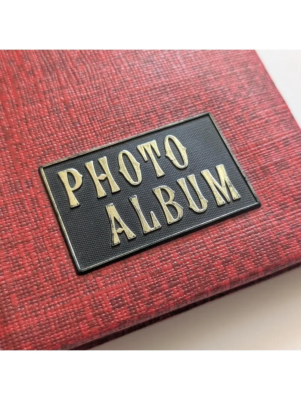 Vintage Red Photo Album with Snapshot Sized Sleeves